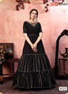 Black Colour Latest Fancy Designer Silk Thread With Zari Lining Sequence Embroidered Anarkali Long Gown Collection 4521